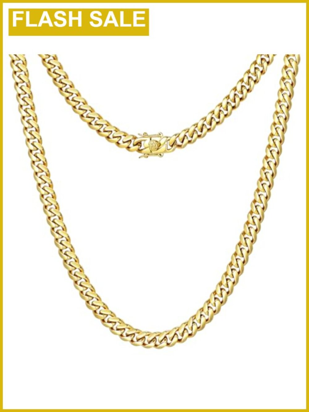 Mens Stainless Steel Cuban Link Chain Necklace 8mm 22in